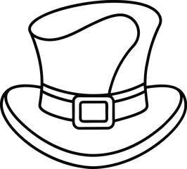 Leprechaun Hat Line Art Vector