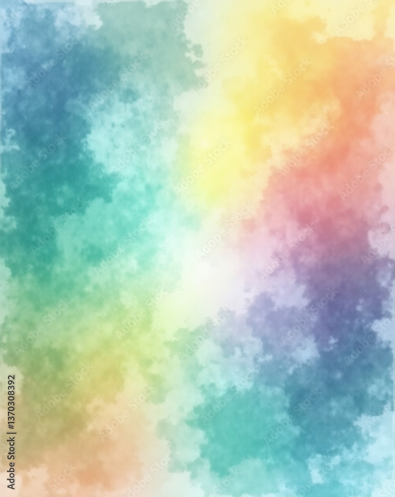 Poster a vibrant abstract watercolor painting, with a multicolored background. the colors blend and overlap