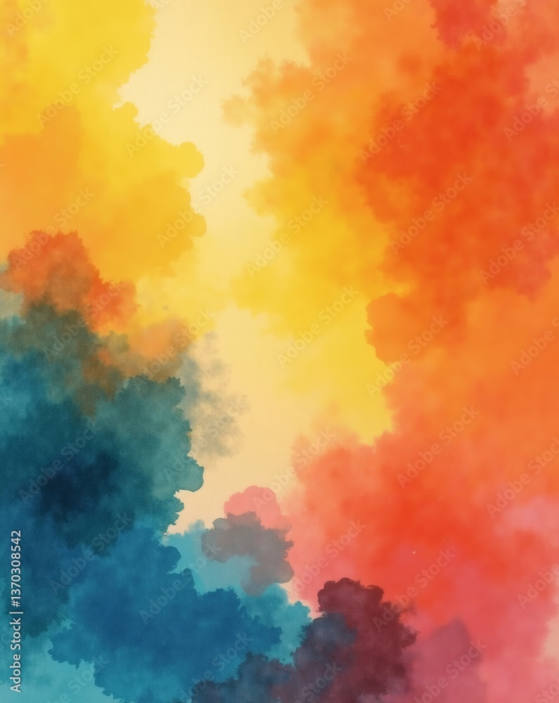 Fototapete Abstract colorful background design with vibrant hues and a flowing pattern. The colors blend seamlessly, creating a visually appealing and artistic display.