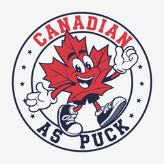 Canadian As Puck Canada Flag T-Shirt Designs Typography Vector Design