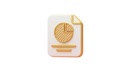 Isolated Pie Chart Icon on Document