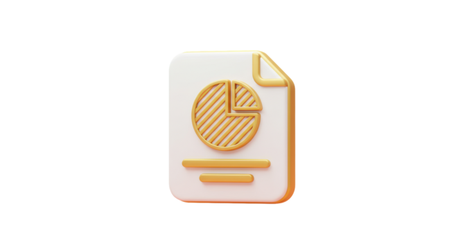 Isolated Pie Chart Icon on Document