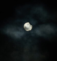 Solar eclipse through the clouds