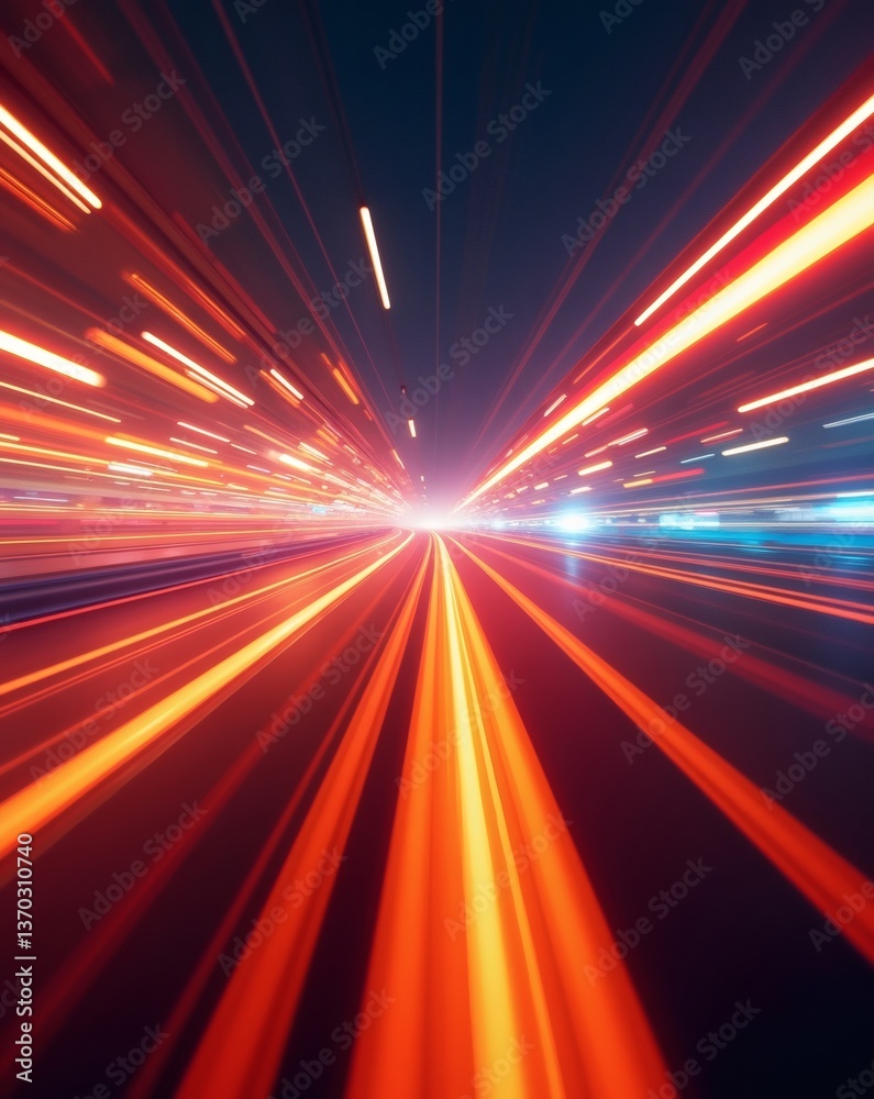 Poster abstract streaks of light, capturing speed and motion, create a sense of energy and movement in a da