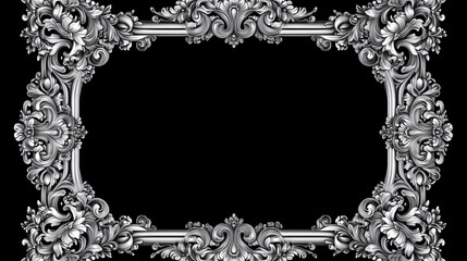 Ornate Silver Frame with Floral Baroque Design