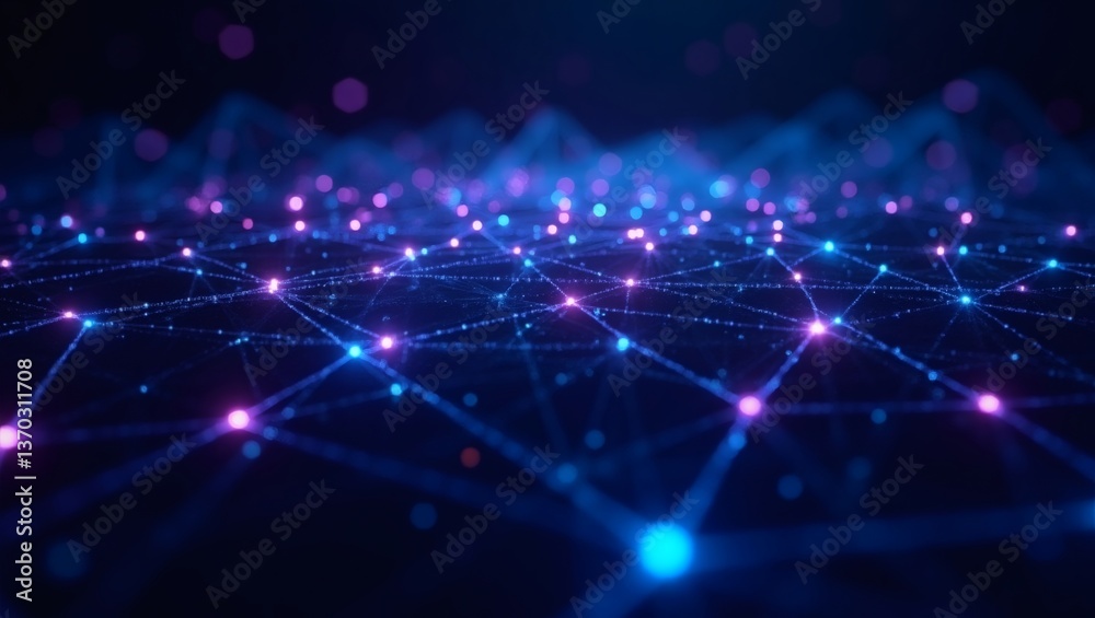Poster abstract futuristic network concept, representing the interconnectedness of the digital world