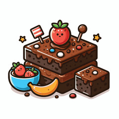 Adobe Illustrachocolate, dessert, bakery, sweet, brownie, food, cake, sugar, brown, cocoa, tasty, delicious, homemade, gourmet, cacao, isolated, pastry, treat, pie, background, fresh, dark,tor Artwork