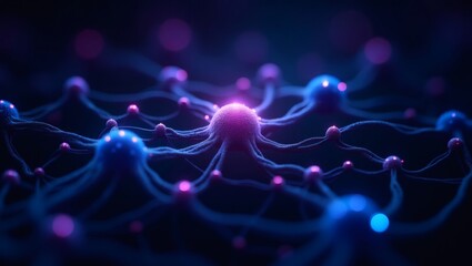 An illustration of interconnected neurons in a complex network