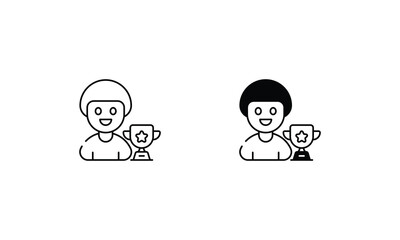 Winner icons set vector stock illustration