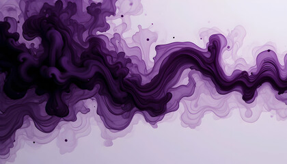 Abstract Purple Ink Flowing in Water Elegant Fluid Art Background Design for Website Banner Poster or Social Media Post