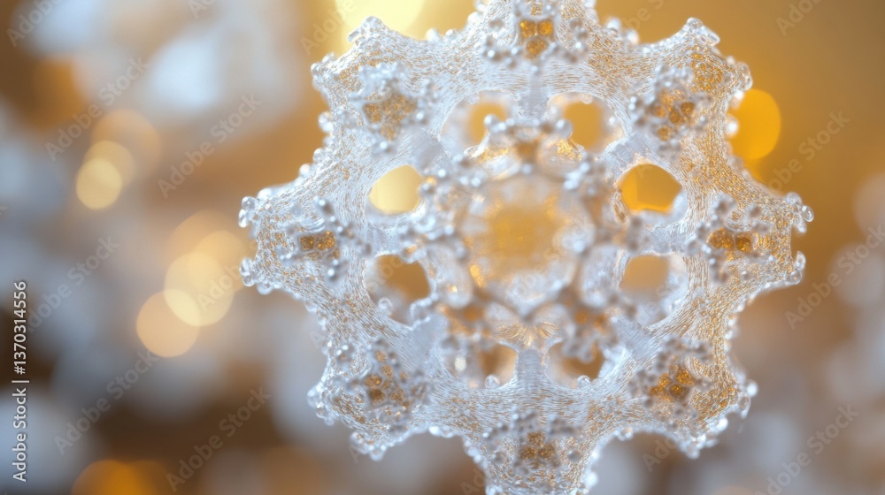Poster explore the intricate 3d-rendered visualization of adeno-associated virus suspended in a glowing bio