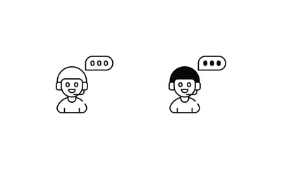 Player Chat icons set vector stock illustration