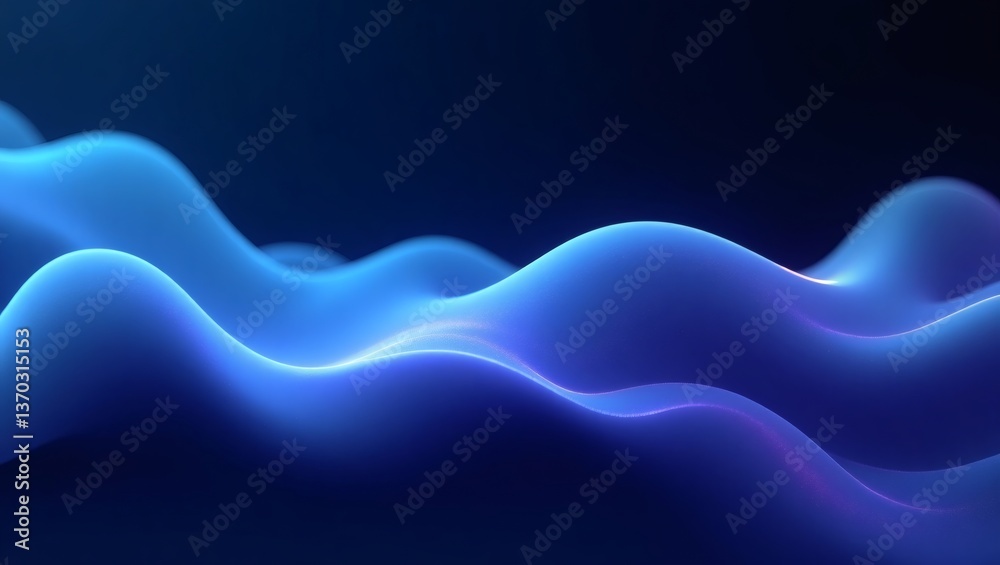 Poster Abstract blue waves, create a sense of movement and depth, suitable for backgrounds and various design projects
