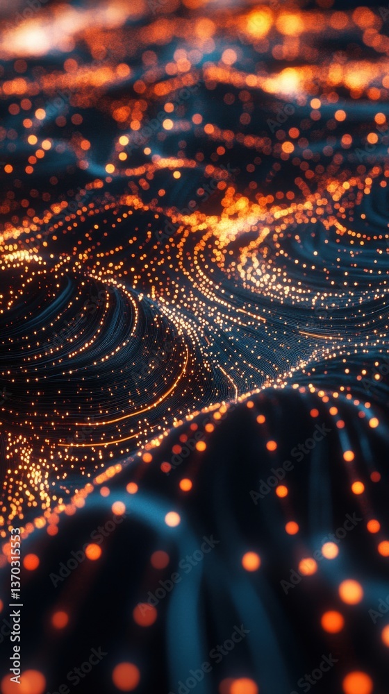 Poster dynamic data streams flowing through a glowing circuit abstract digital landscape visual art futuris