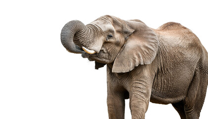 Fototapeta premium African forest elephant Isolated On PNG Transparent and White Background 