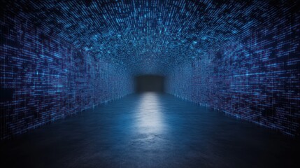 Obraz premium Digital Tunnel: A Journey into the Cyberspace