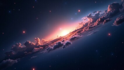 Fototapeta premium a breathtaking view of a nebula in space, full of stars and cosmic dust. The scene evokes a sense of wonder and mystery