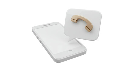 Isolated Phone with Notification, Mobile Call