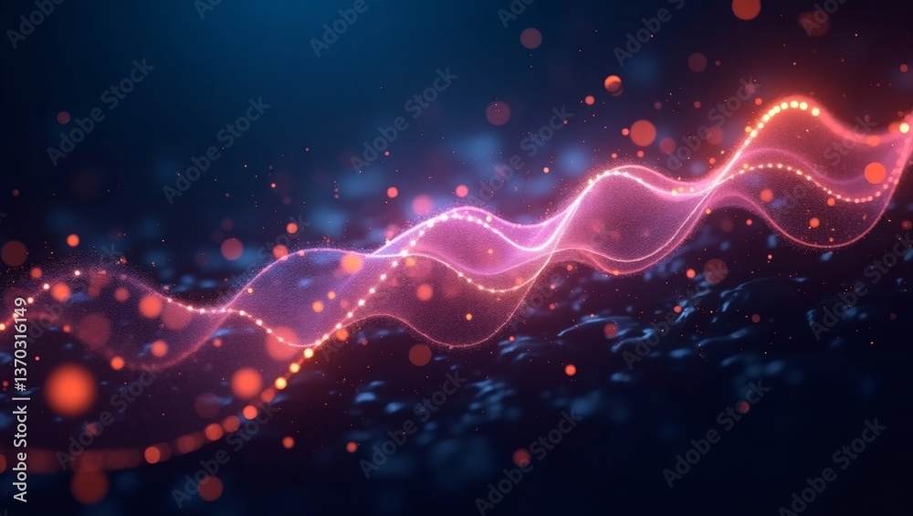 Poster an abstract representation of a digital wave