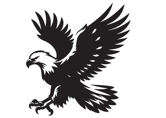 eagle flying logo silhouette vector, eagle logo icon silhouette, bald eagle silhouette, black american eagle flying logo silhouette, flying eagle bird silhouette isolated on white background