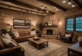 A living room filled with furniture and a fire place.