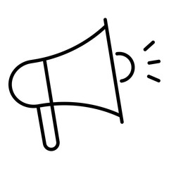 Loudspeaker icon, representing announcements and public messaging. Symbolizes marketing, promotions, and communication, ideal for advertising, media, and business-related content