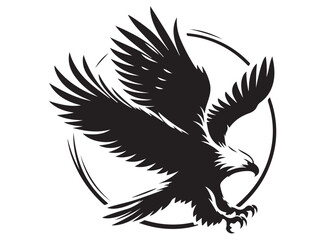 eagle flying logo silhouette vector, eagle logo icon silhouette, bald eagle silhouette, black american eagle flying logo silhouette, flying eagle bird silhouette isolated on white background
