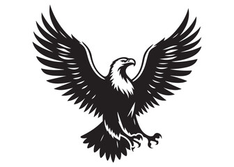 eagle flying logo silhouette vector, eagle logo icon silhouette, bald eagle silhouette, black american eagle flying logo silhouette, flying eagle bird silhouette isolated on white background