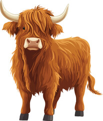 Image of Highland Cow Vector Illustration printed on Printed Glass Splashbacks