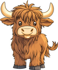 Highland Cow Vector Illustration