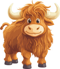 Obraz premium Highland Cow Vector Illustration