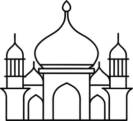 Mosque Line Art Vector