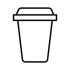 Illustration of a black coffee cup icon on a white background