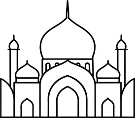 Mosque Line Art Vector