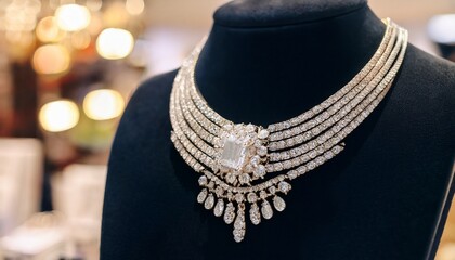 necklace on mannequin