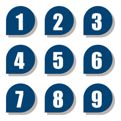 イラスト素材：数字アイコン１～９セット