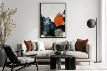 Living room Scandinavian style 3D render 3D illustration