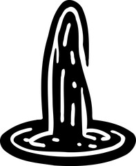 Abstract Fountain Illustration in Black and White