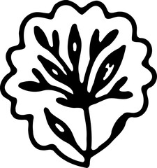 Stylized Aquatic Plant Silhouette Illustration