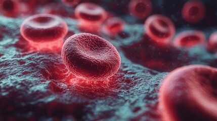 Fototapeta premium Microscopic View of Red Blood Cells