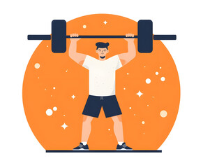 man with dumbbells illustration