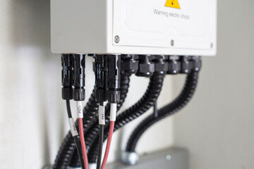 DC cable connects electricity from the solar panel to the inverter.	