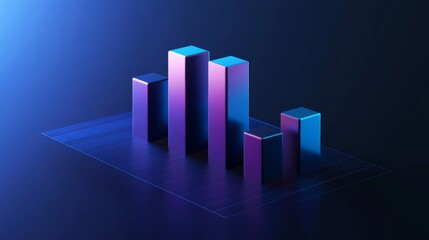 Basic D bar graph with square bars in gradient blues, centered layout, high-contrast labels, easy for print or screen