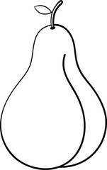 Pear Line Art Vector