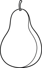 Pear Line Art Vector
