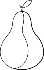 Pear Line Art Vector