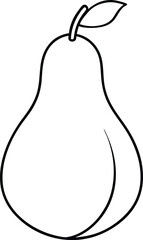 Pear Line Art Vector