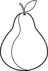 Pear Line Art Vector