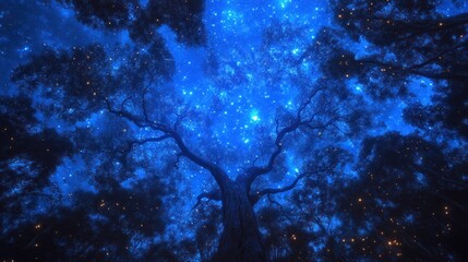 Celestial Canopy: A Night in the Enchanting Firefly Forest