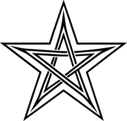 Pentagram Line Art Vector